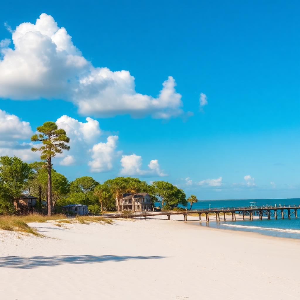 Alabama Gulf Coast waterfront property with pier and beach access