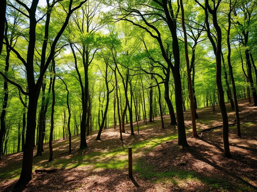 Wooded land property in Anderson County Tennessee with mature hardwood trees