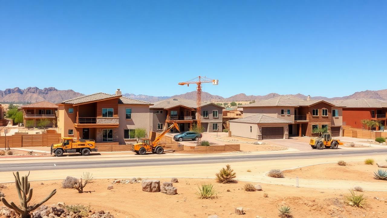 New housing development under construction in Arizona desert
