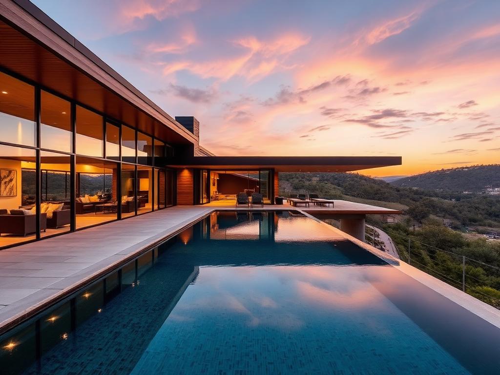 Luxury modern home in Austin Texas with Hill Country views
