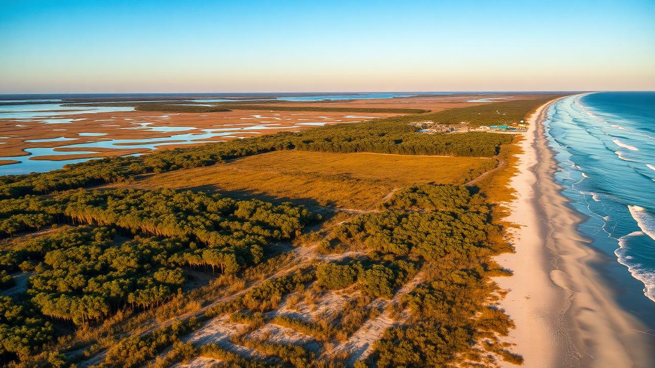 Aerial view of coastal Baldwin County Alabama land