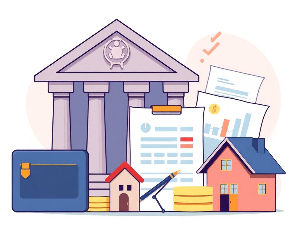 Bank accounting ledgers showing mortgage creation process