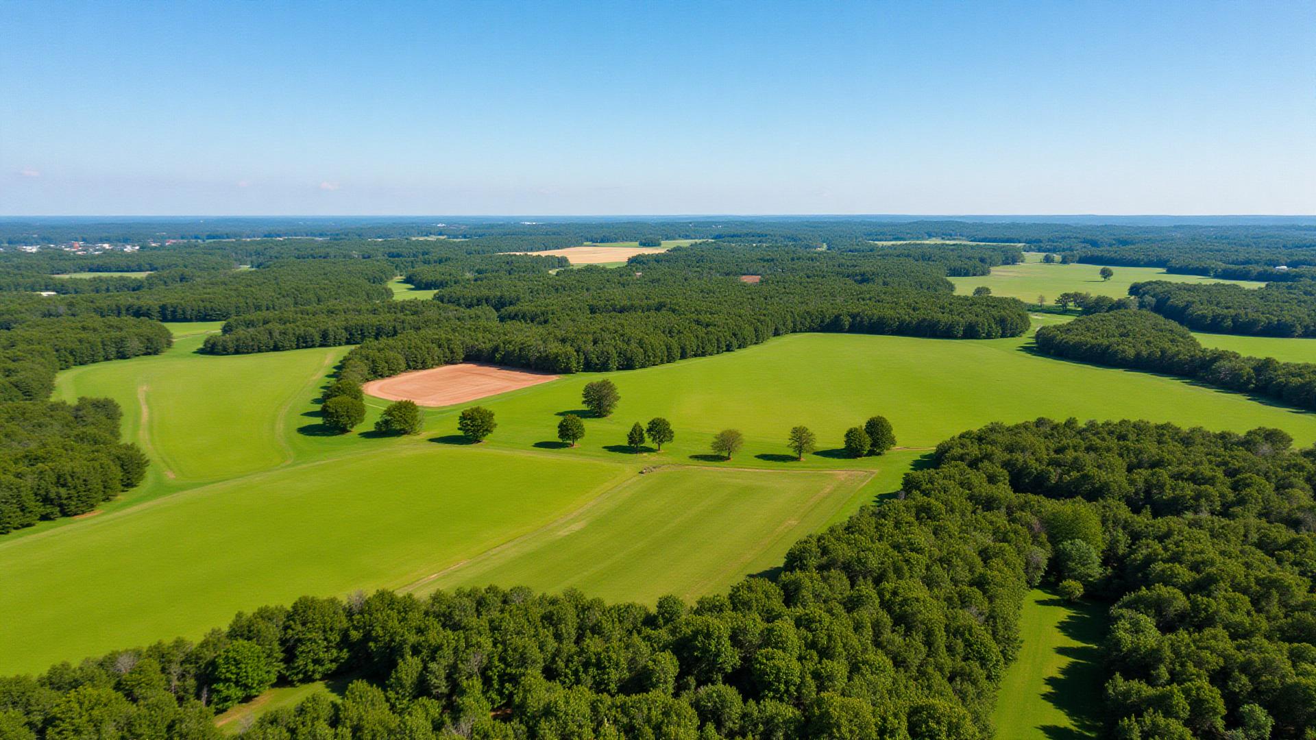 Rolling Piedmont farmland in Cabarrus County, North Carolina