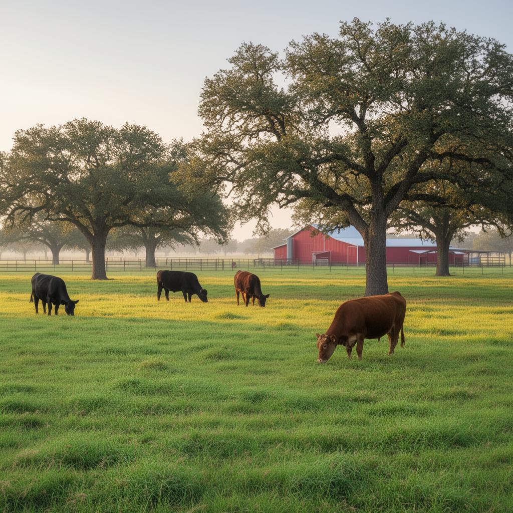 Cattle grazing on Caldwell County pasture land