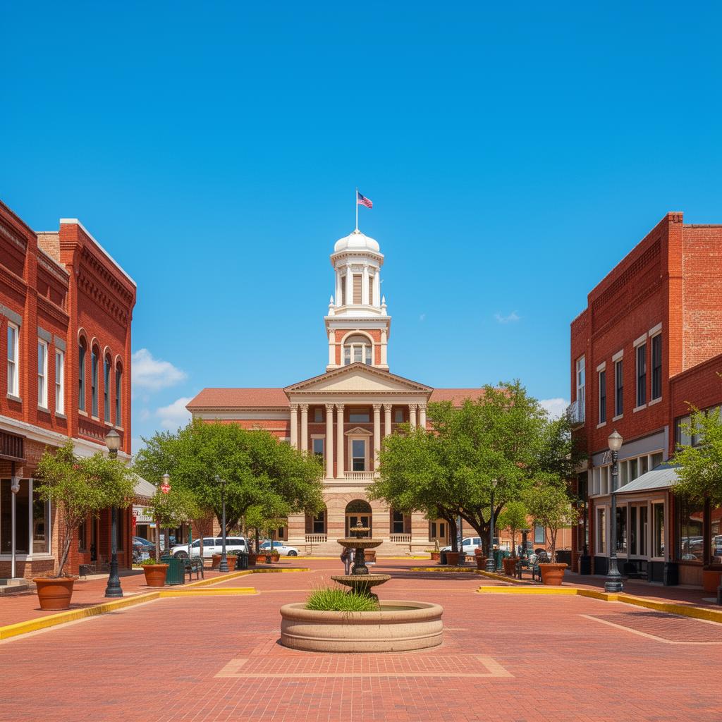 Historic downtown Lockhart Texas courthouse square