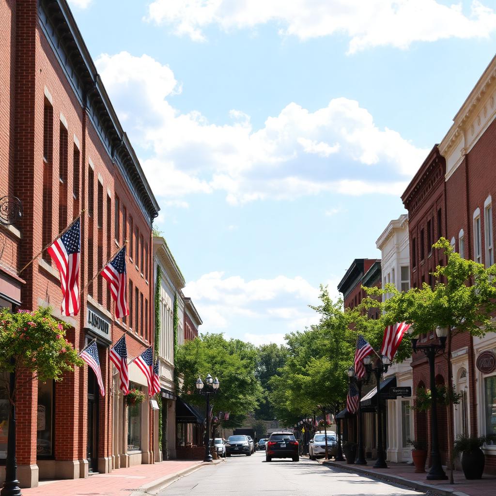 Historic downtown Bowling Green, Virginia