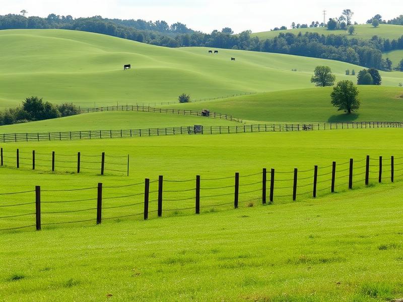 Green pasture farmland in Catoosa County Georgia
