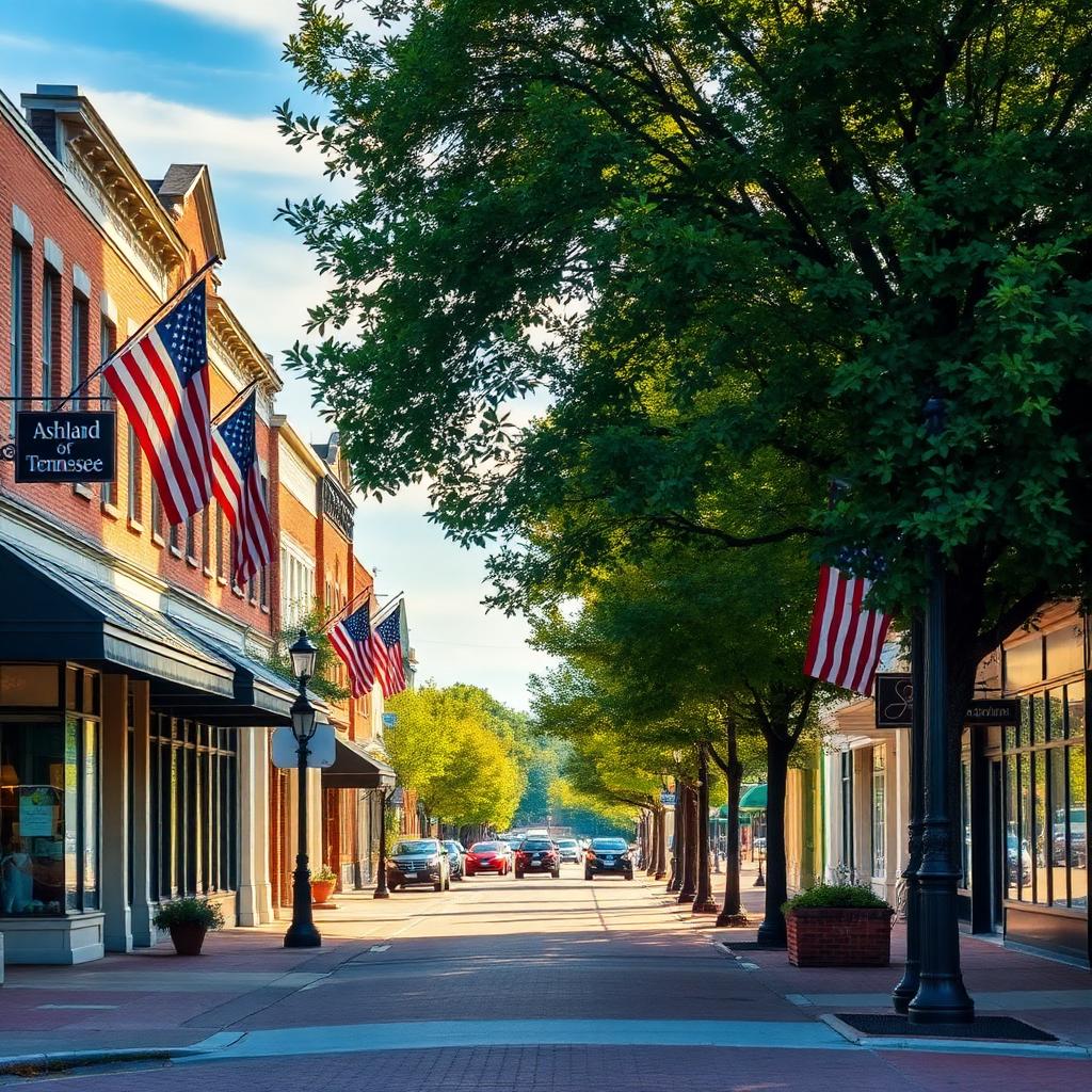 Historic downtown Ashland City, Tennessee
