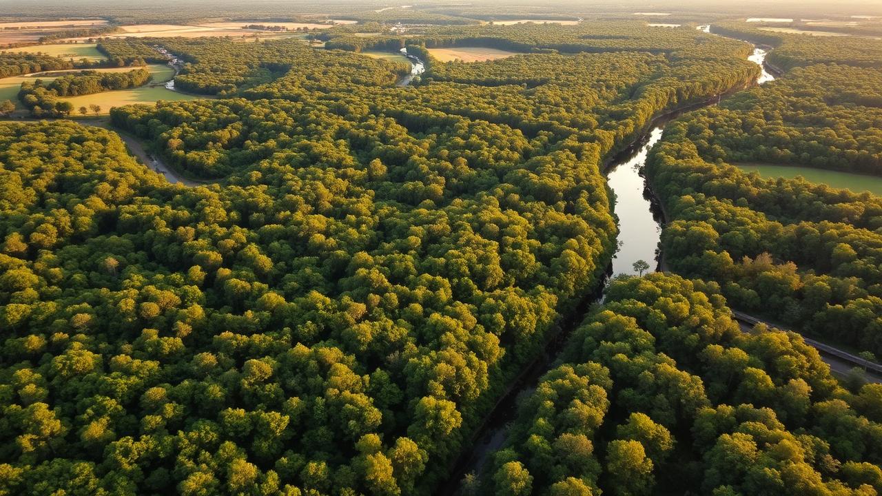 Tombigbee River bottomland in Choctaw County Alabama