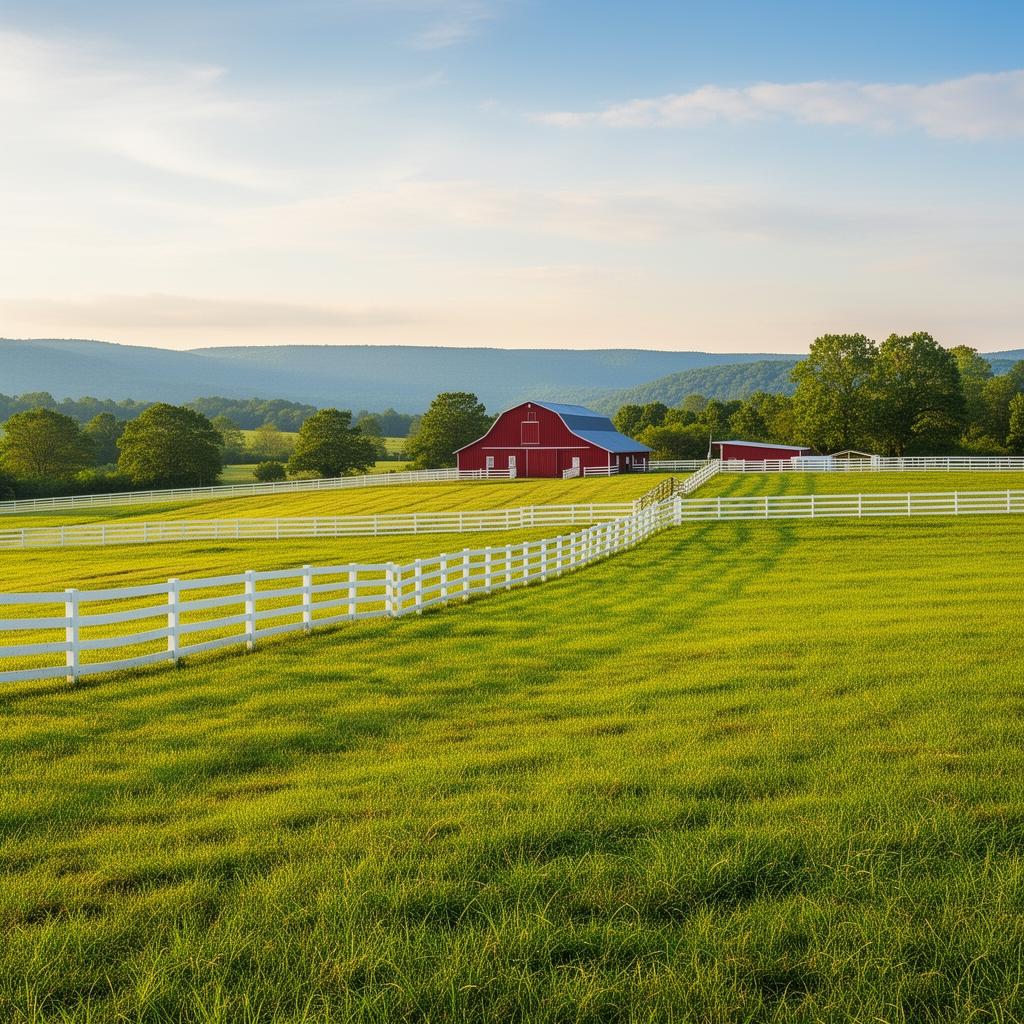 Beautiful farmland with rolling pastures in Coffee County, Tennessee