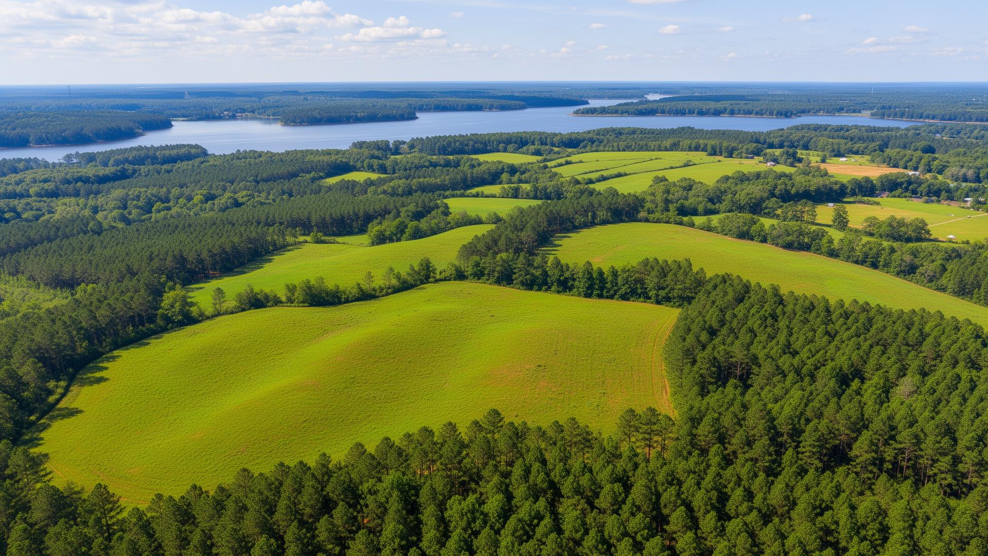 Columbia County Georgia countryside with Clarks Hill Lake
