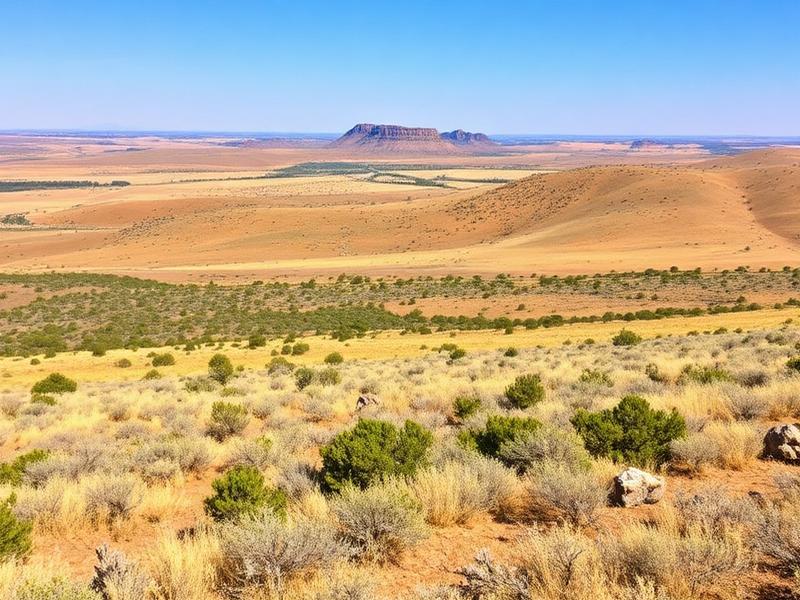 Rolling hills and prairie land in Comanche County Oklahoma