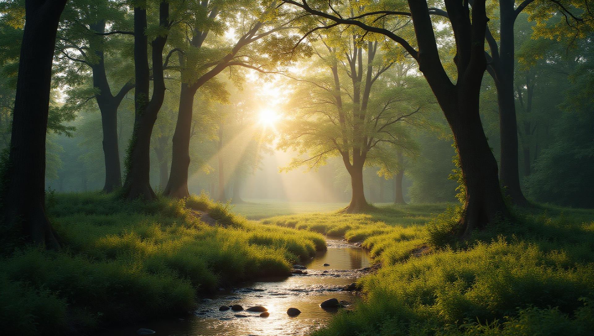Serene woodland property with stream showing natural habitat preservation