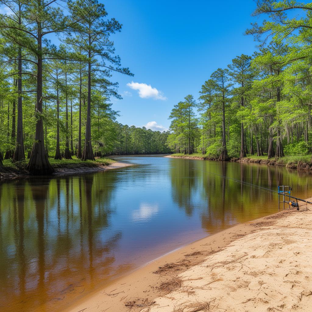 Scenic river in Covington County Alabama for fishing and recreation