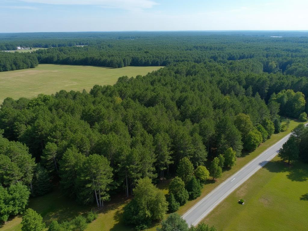 Aerial view of Cumberland County NC land