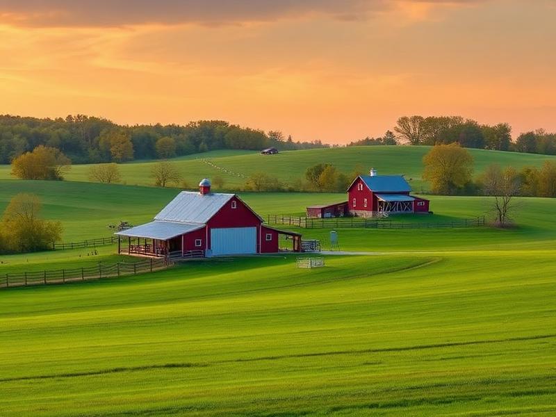 Davidson County North Carolina farmland with red barn