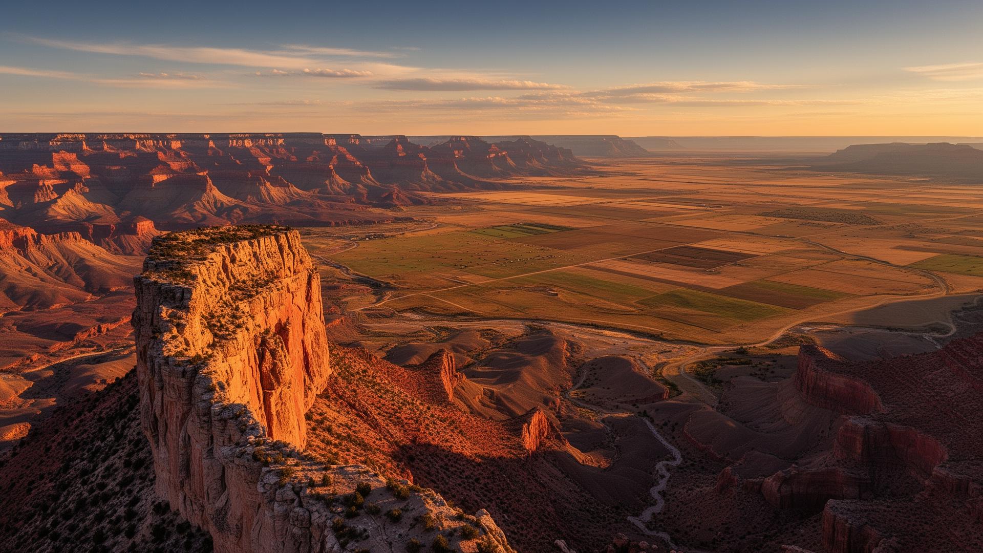 Aerial view of Diamond Bar and Music Mountain Ranch near the Grand Canyon