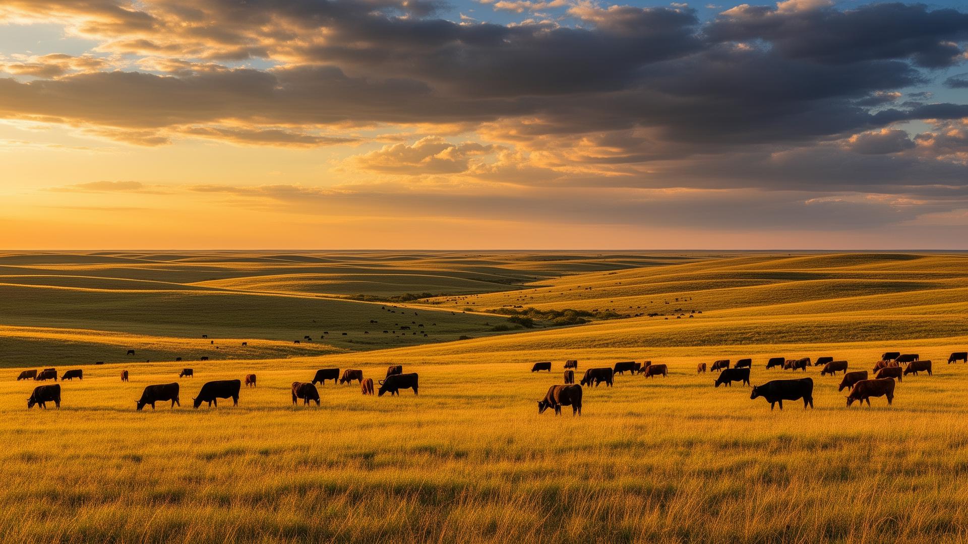 Vast Drummond family ranchland in northern Oklahoma at golden hour
