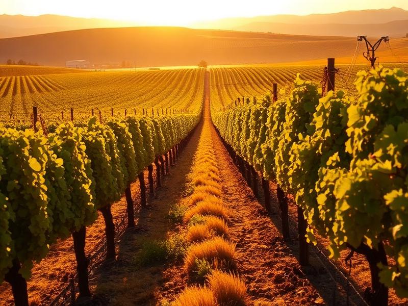 Beautiful vineyard landscape in Fresno County California