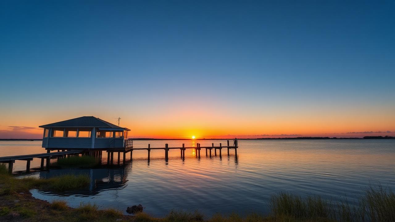 Galveston Bay waterfront property with dock