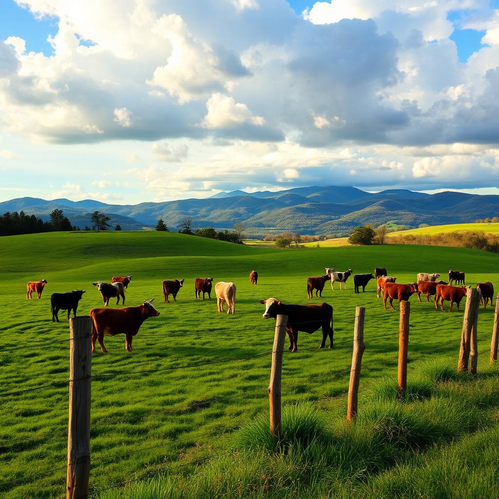 Cattle grazing on green pastures in Haralson County