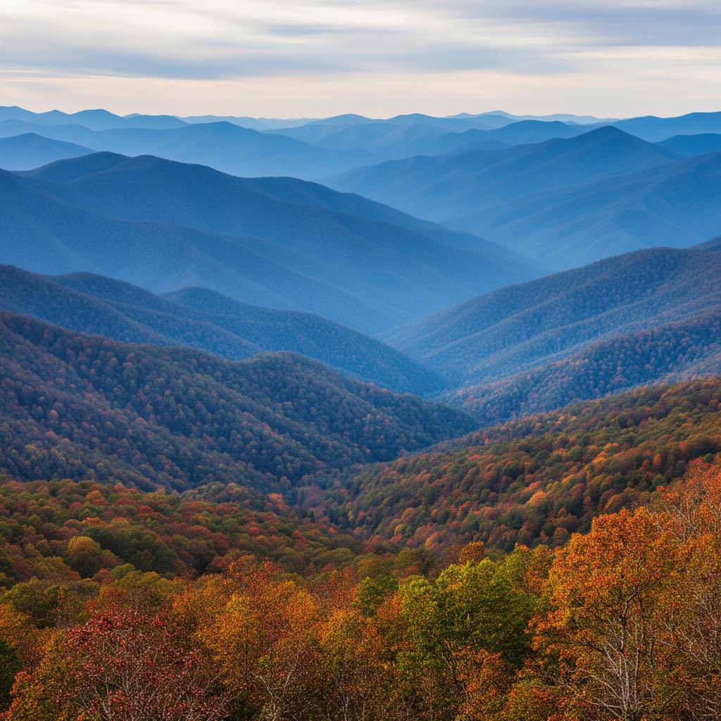 Great Smoky Mountains National Park scenic overlook from Haywood County