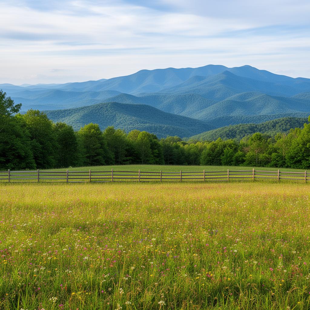 Mountain meadow land for sale in Henderson County North Carolina with Blue Ridge views