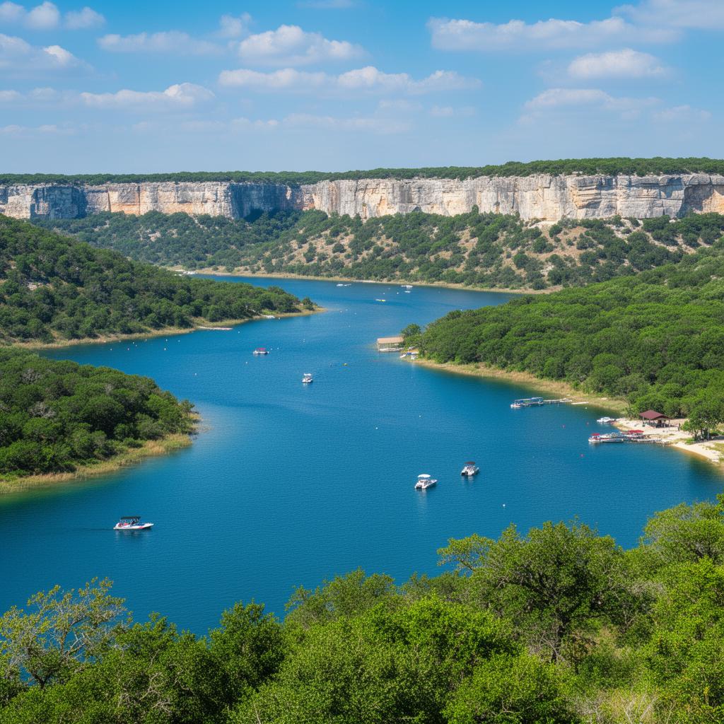 Lake Whitney scenic view near Hill County Texas