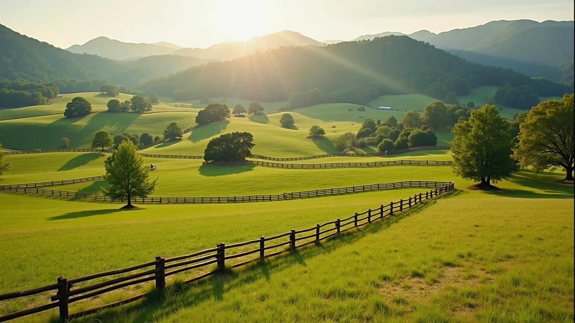 Rolling pastures in Jackson County, Georgia