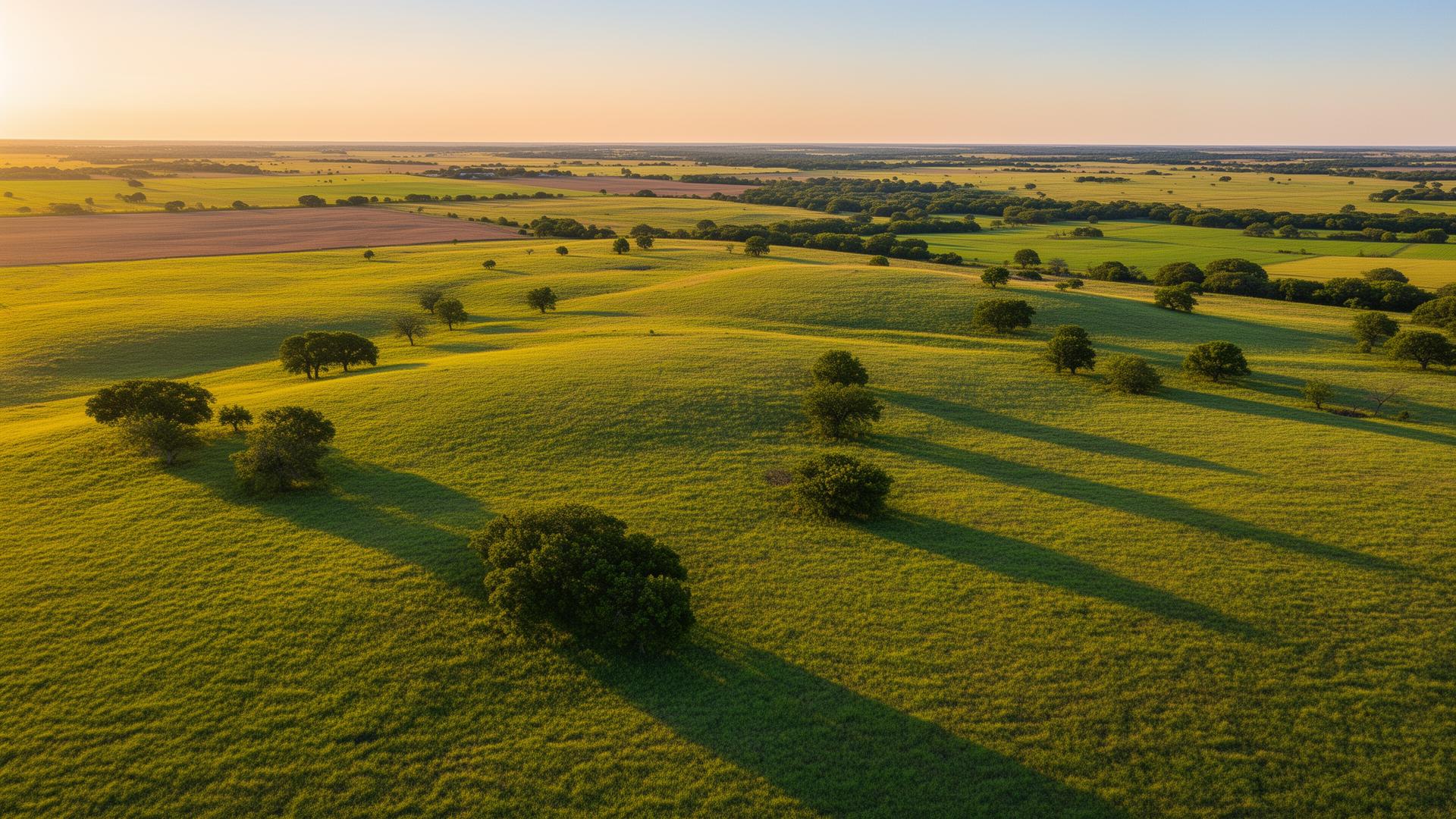 Rolling prairie landscape in Johnson County, Texas