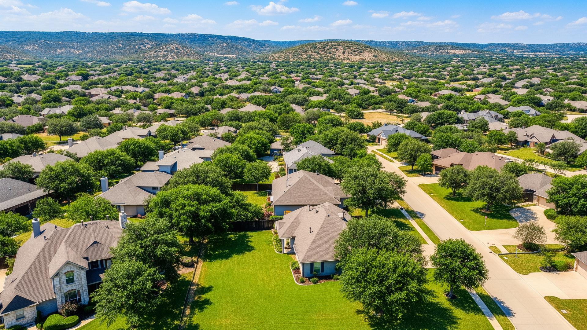 Leon Valley Texas neighborhood aerial view