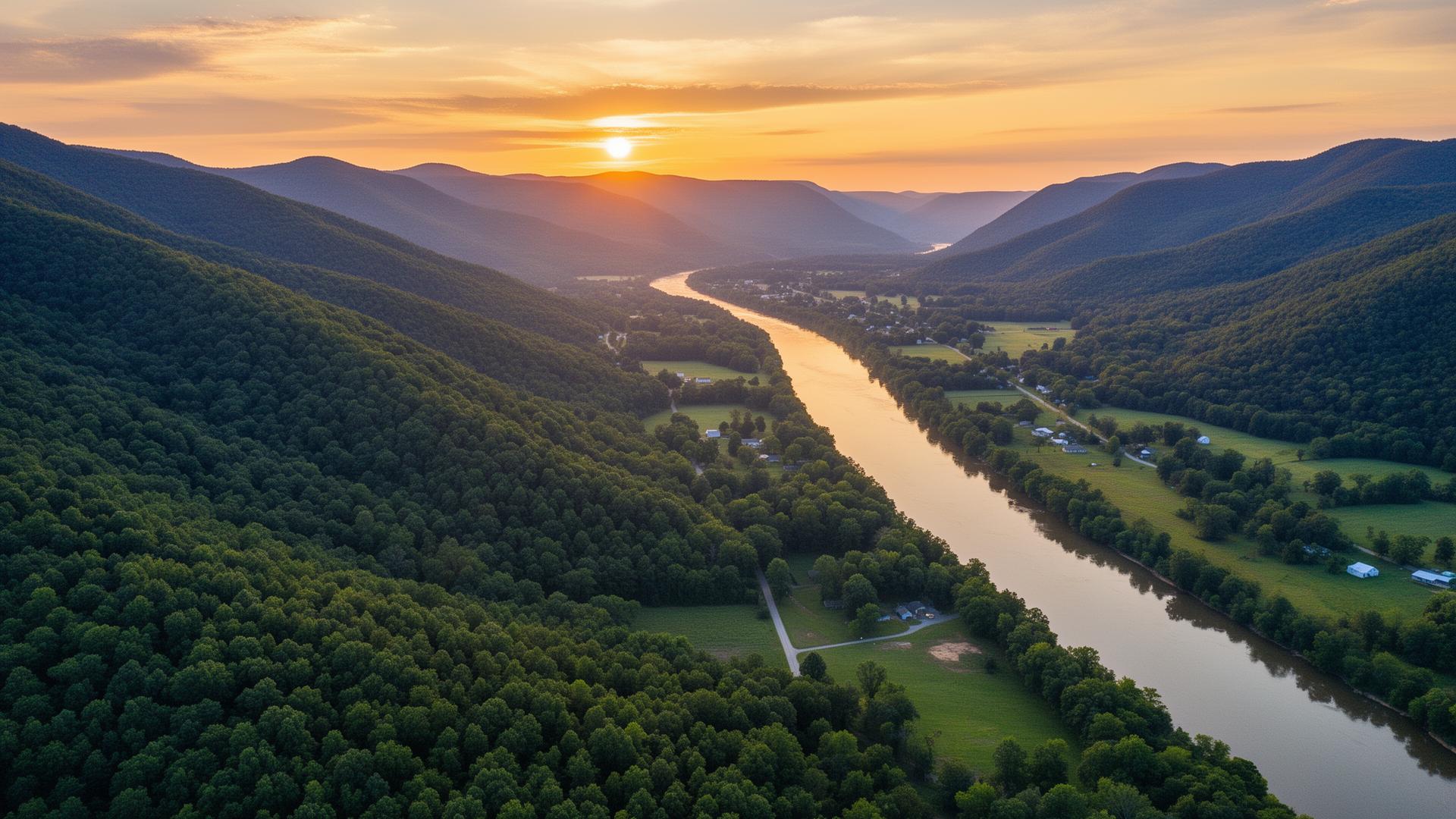 Tennessee River valley and mountains in Loudon County