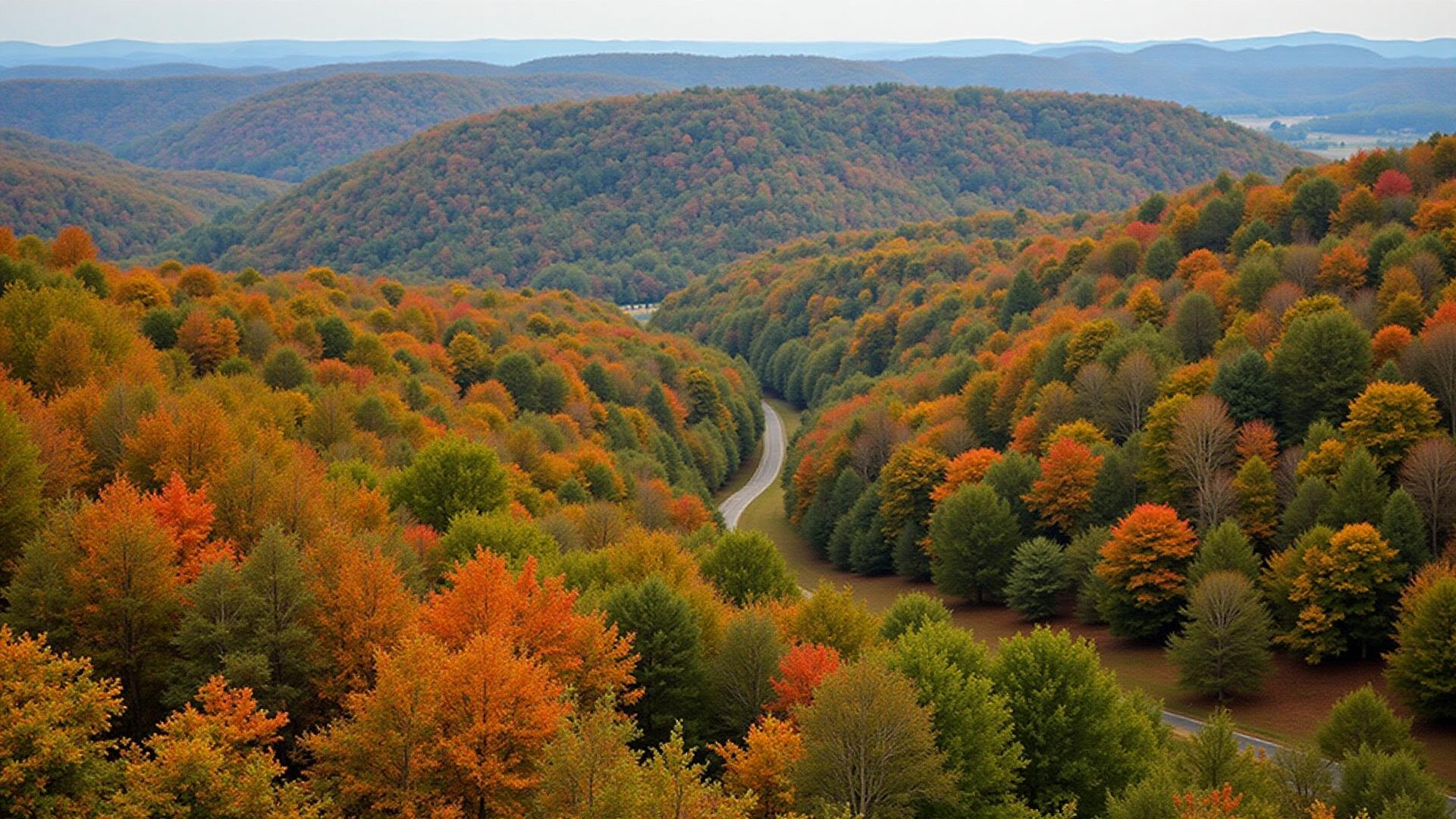 Wooded Virginia property with autumn foliage near Lynchburg