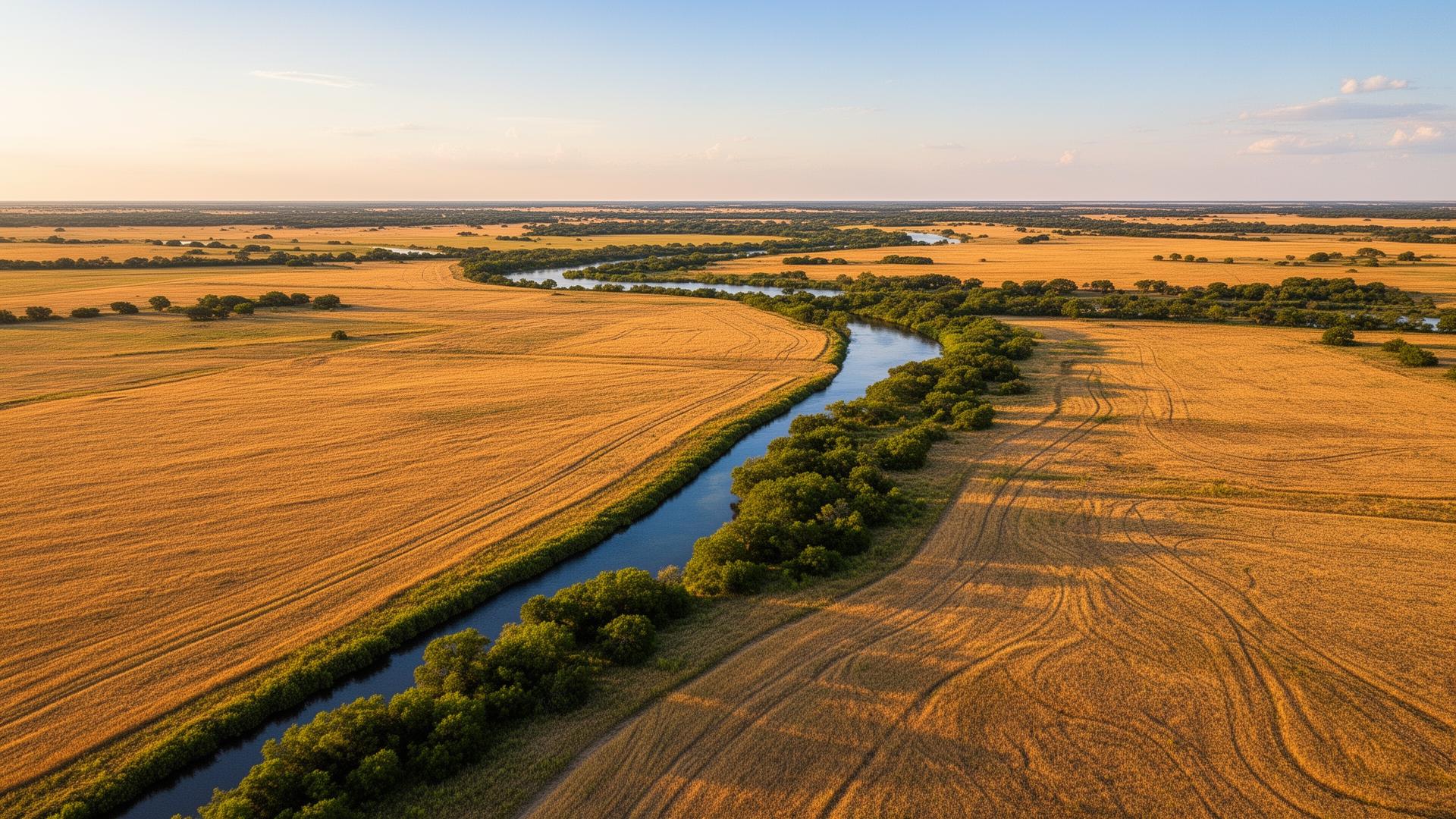 McLennan County Texas farmland with Brazos River