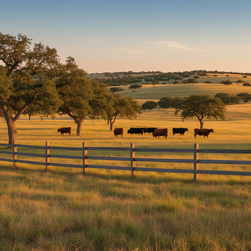 Ranch land with cattle in McLennan County Texas