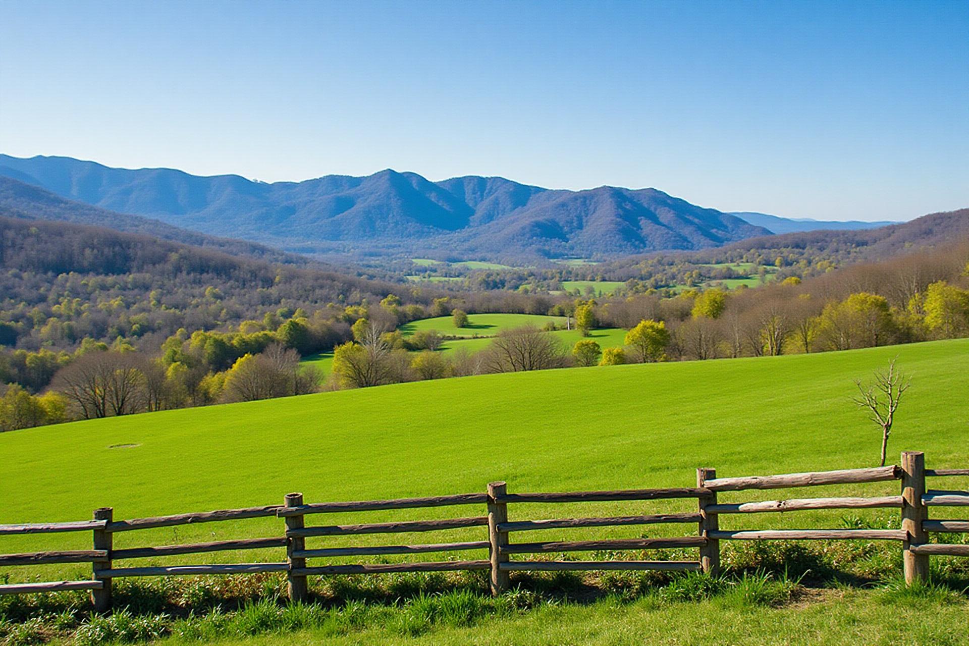 Monroe County Tennessee farmland with mountain views