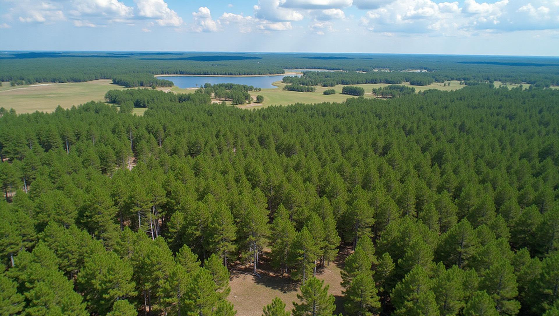 Piney woods landscape in Montgomery County, Texas
