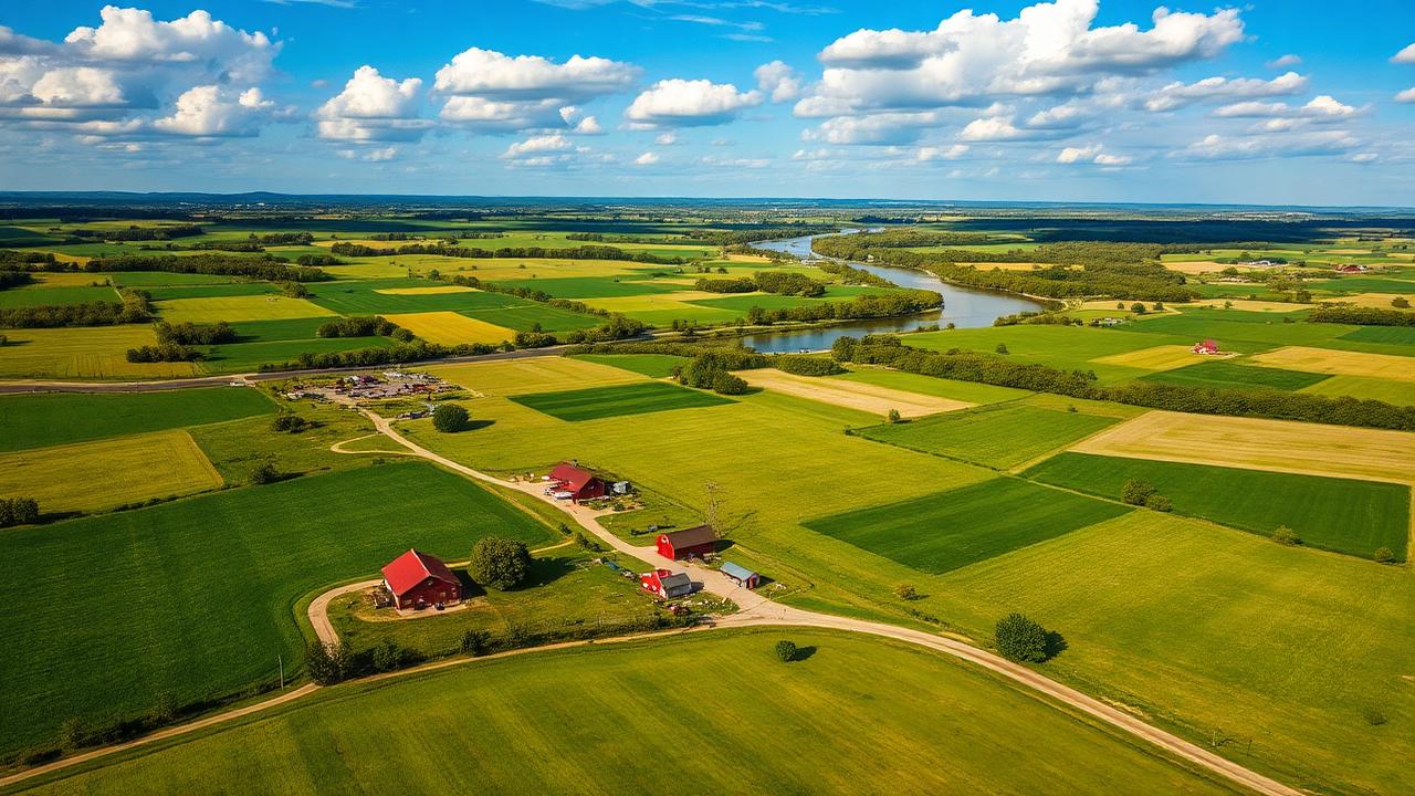 Montgomery County Tennessee farmland aerial view