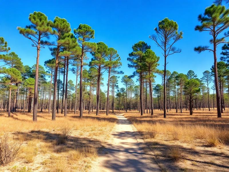 Longleaf pine forest land in Moore County North Carolina Sandhills
