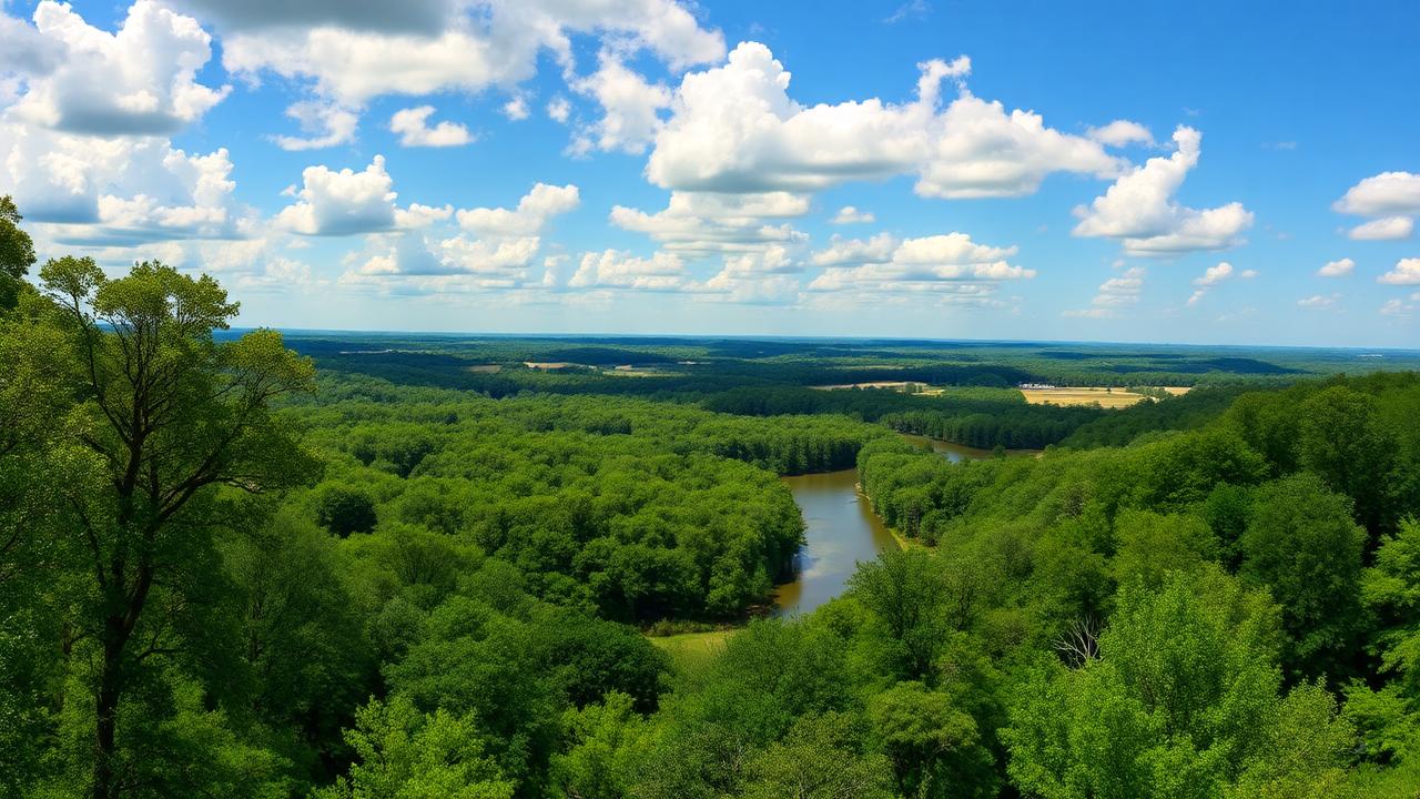 Scenic Muscogee County Georgia landscape with Chattahoochee River
