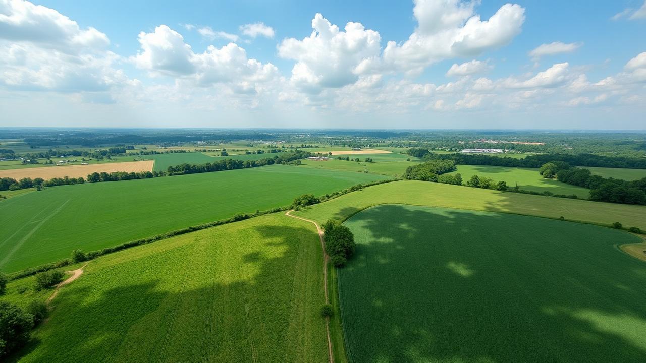 Obion County Tennessee fertile farmland aerial view