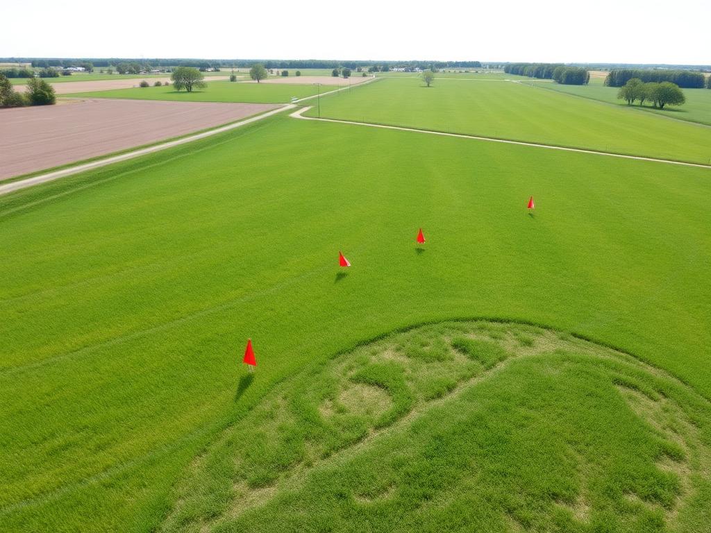 Vacant land parcel marked for percolation testing