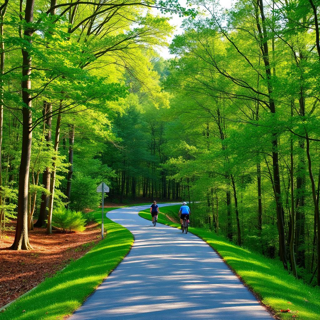 Silver Comet Trail through lush green forest in Polk County