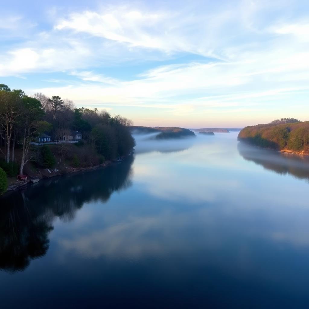 James River waterfront in Prince George County Virginia