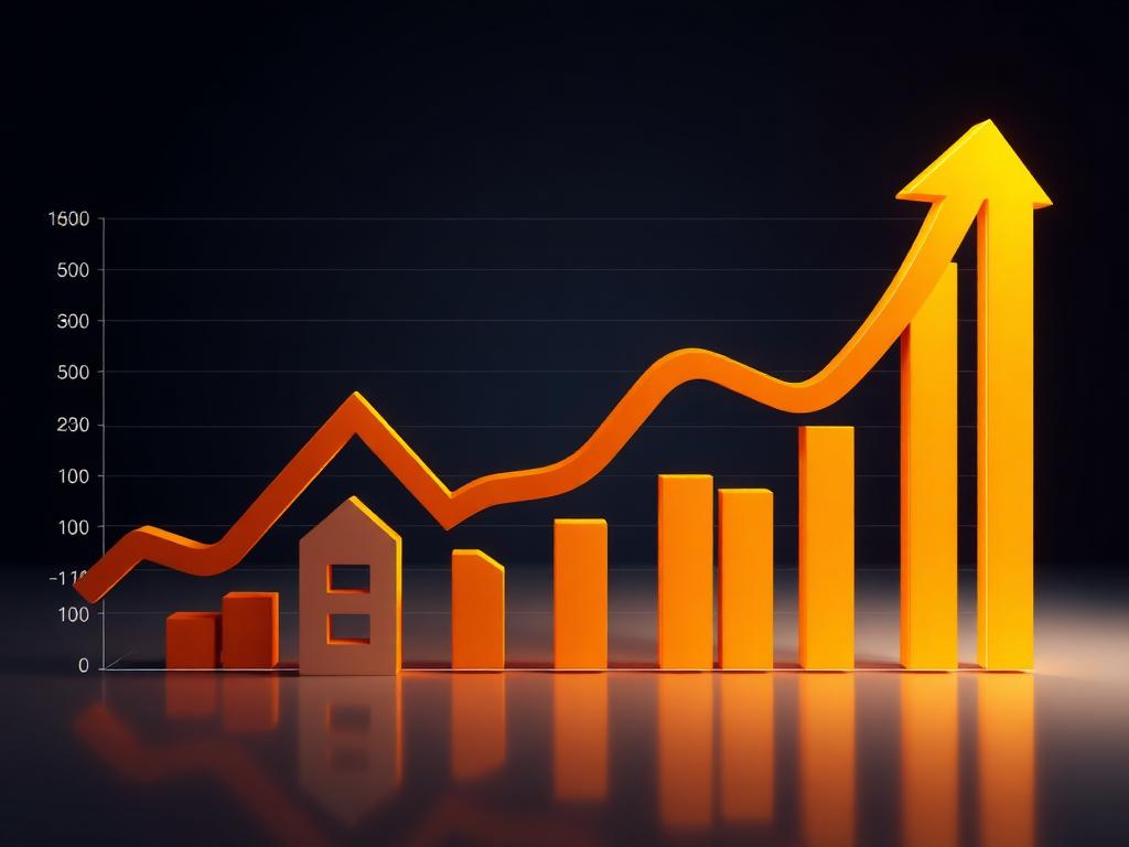 Chart showing exponential property price growth