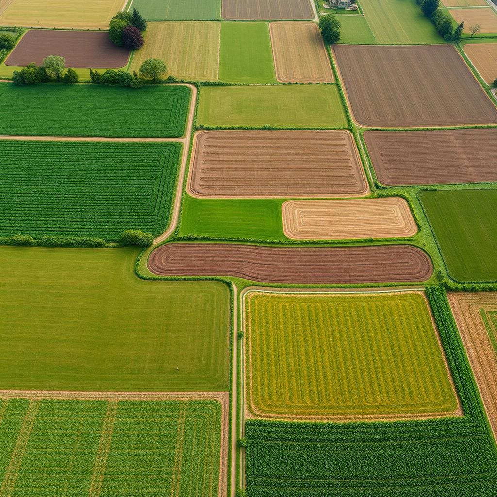 Aerial view of diversified regenerative farm with rotational grazing
