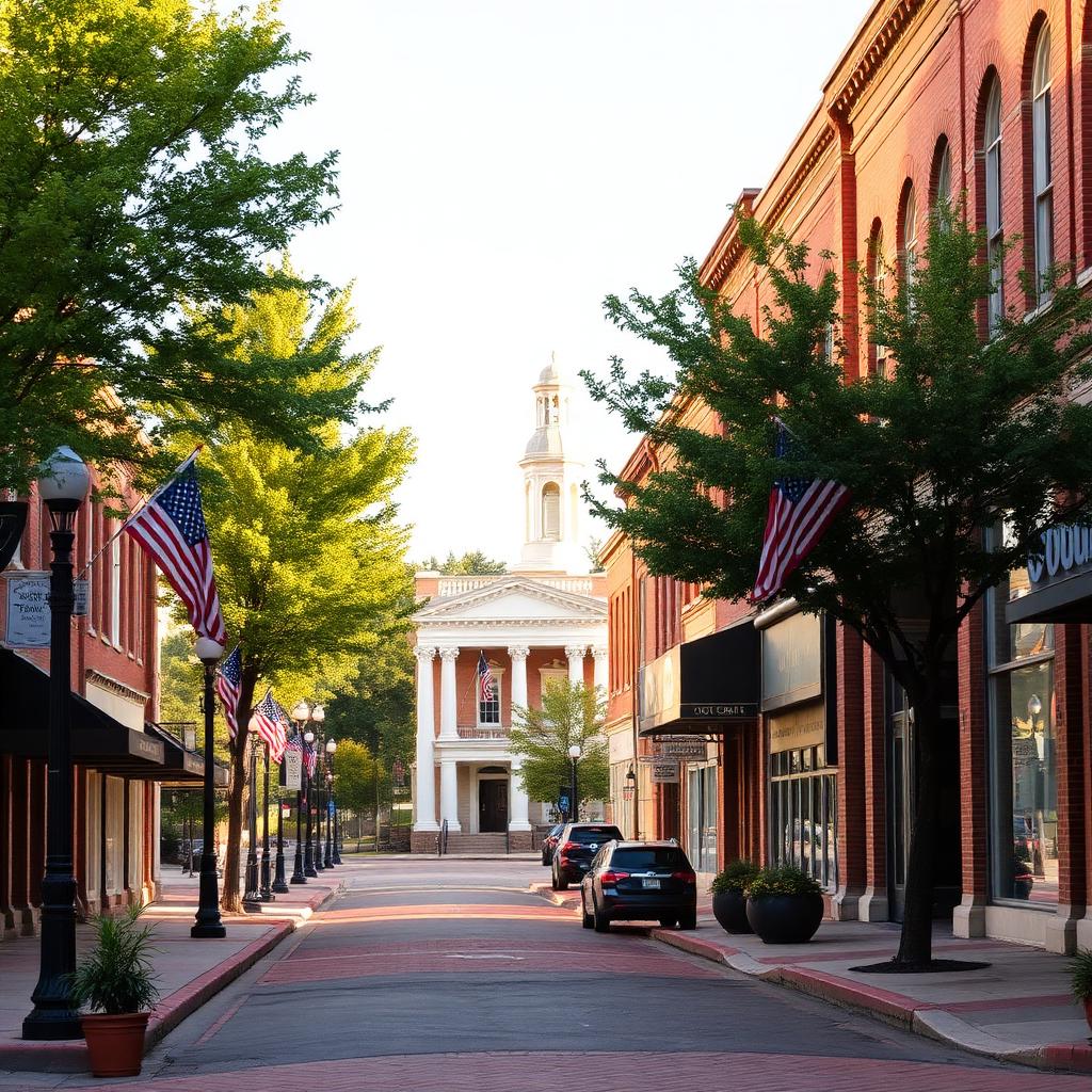 Historic downtown Dayton Tennessee with Rhea County Courthouse