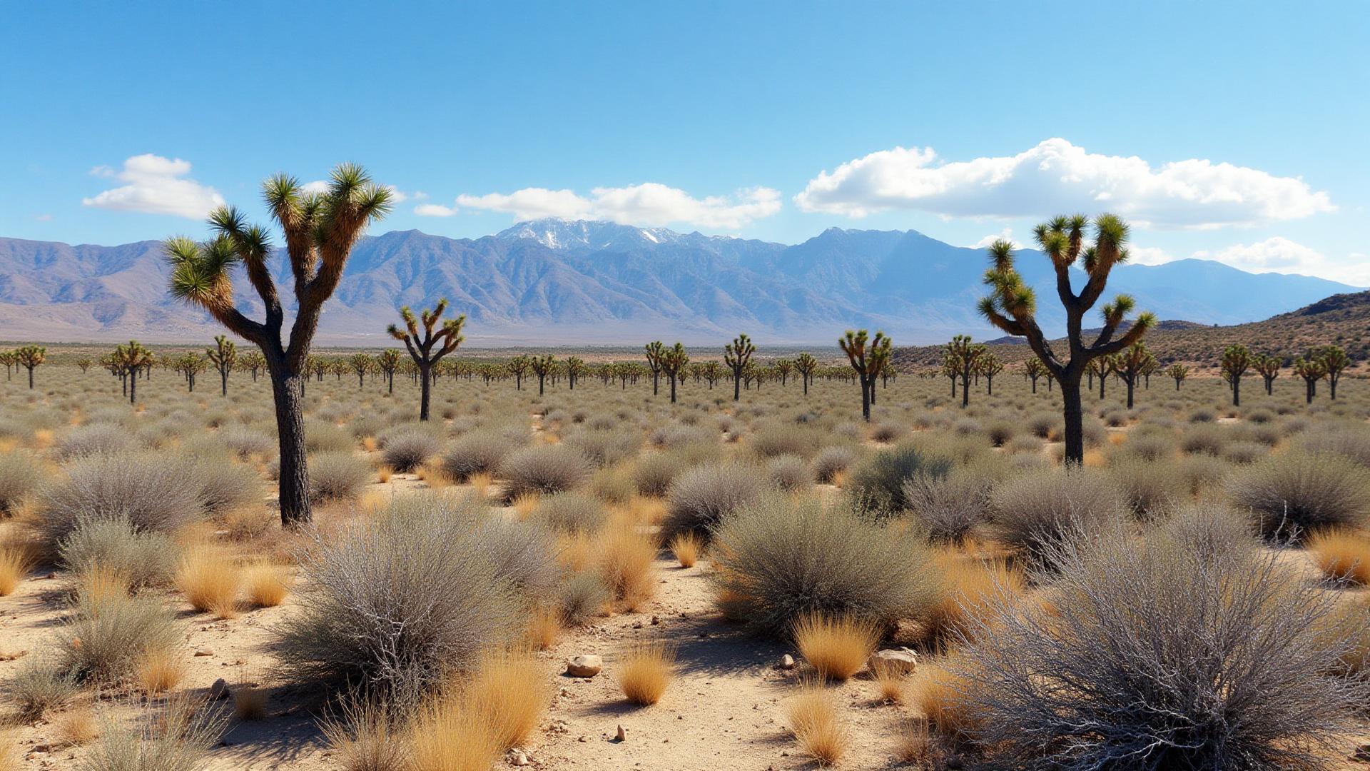 Desert land with Joshua trees in San Bernardino County