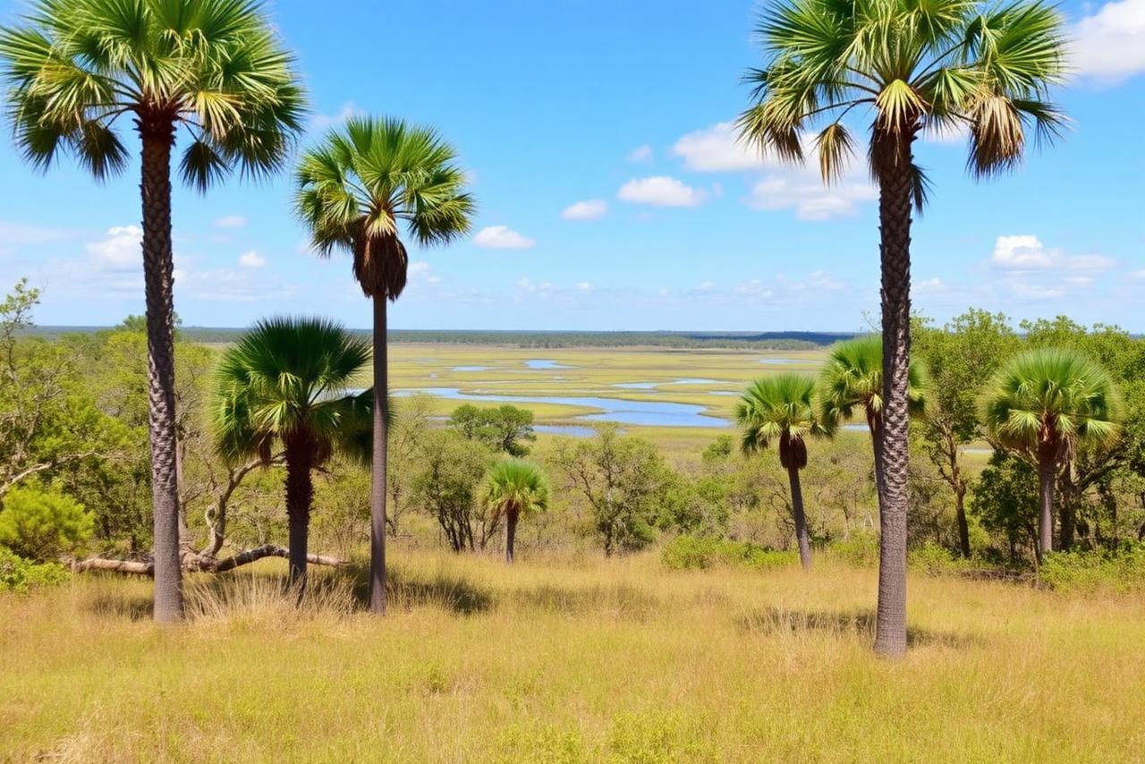 South Carolina coastal lowcountry land with palmetto trees perfect for inheritance sale