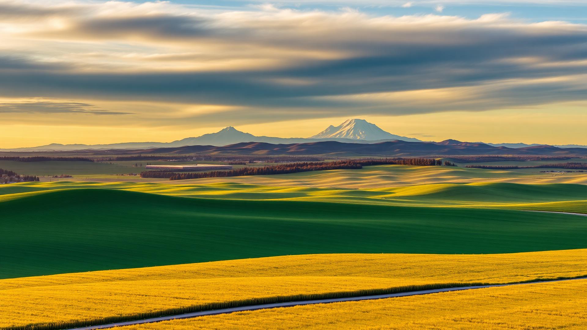 Washington State Palouse farmland with Mt. Rainier — sell land fast in Washington